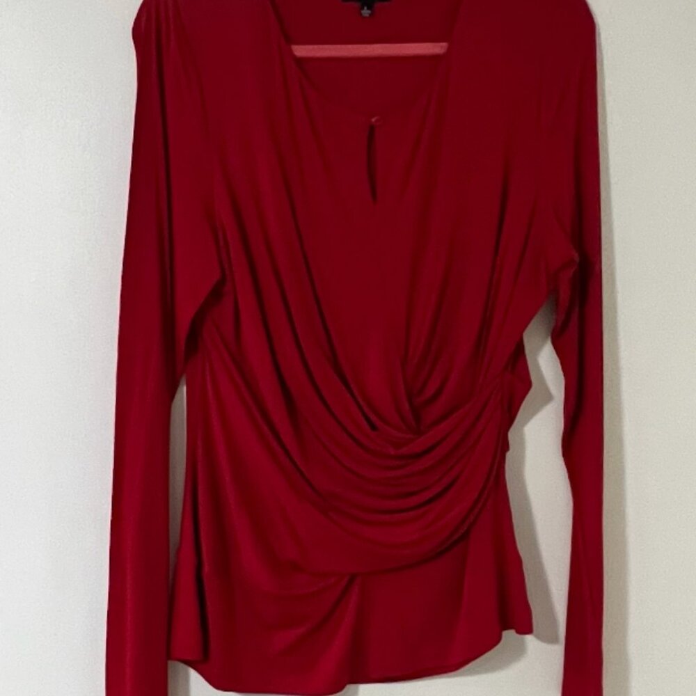 Red Blouse with Ruching - Picture 2 of 2